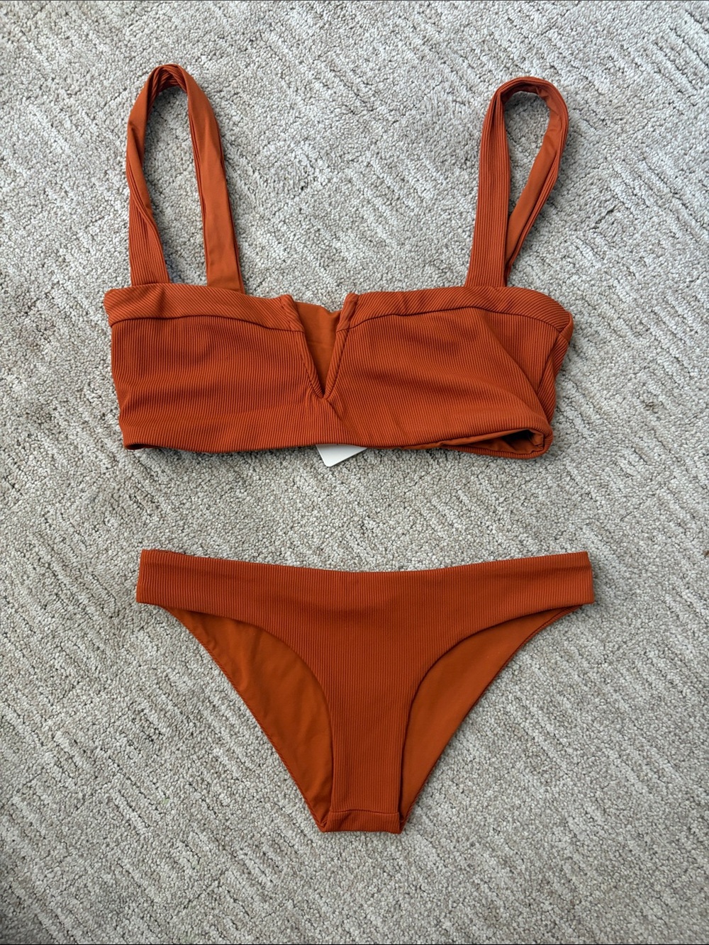 l*space Ribbed Rust Orange Bikini Set